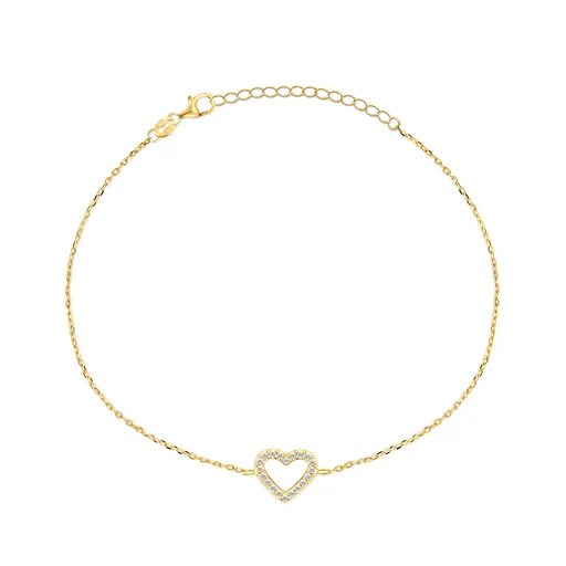 Brilio Silver Půvabný pozlacený náramek se srdíčkem BRC39Y