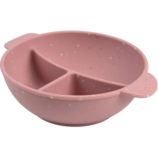 Canpol babies Silikonová dělená miska s přísavkou Dots 360 ml růžová