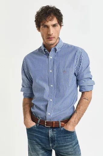 KOŠILE GANT REG CLASSIC POPLIN STRIPE SHIRT COLLEGE BLUE