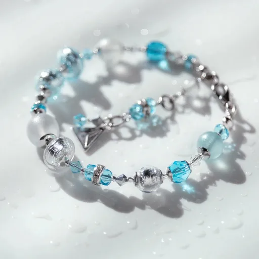 Lampglas Nádherný náramek Ice Ice Baby s ryzím stříbrem v perlách Lampglas BER5