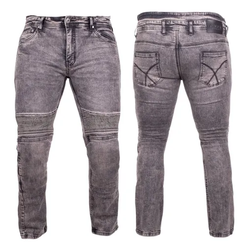 Pánské moto jeansy BOS Micas Acid Black 38