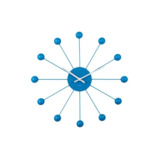 Karlsson 5977BB designové nástěnné hodiny modrá, pr. 40 cm