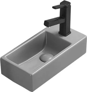 MEXEN Inez umyvadlo na desku levé 40x20, šedá mat 21484061L