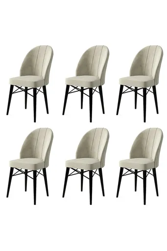 Sada jídelních židlí Ritim Cream and Black, 6 ks