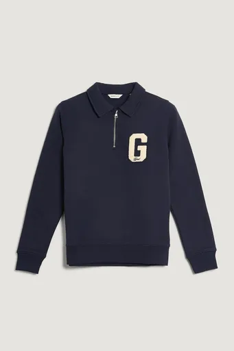 MIKINA GANT G BADGE HALF ZIP EVENING BLUE
