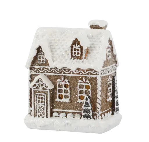 Perníková chaloupka se světýlky Gingerbread Noël LED - 8*6*10 cm Chic Antique