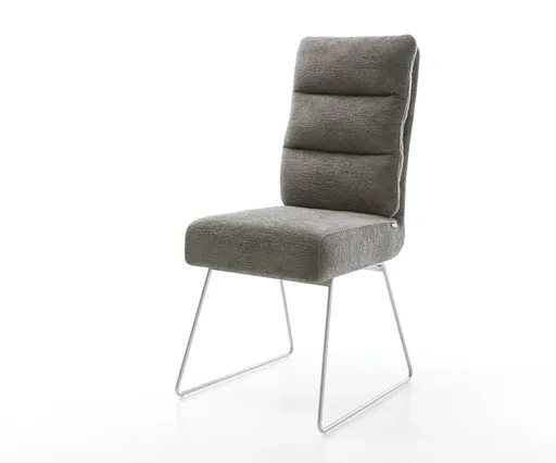 Jídelní židle Pela-Flex bouclé měkký tmavě béžová tenká podnož