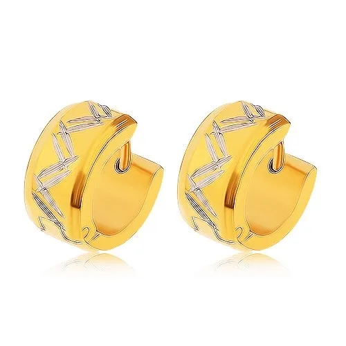 Náušnice z oceli 316L ve zlaté barvě, dvojitý vzor cik-cak