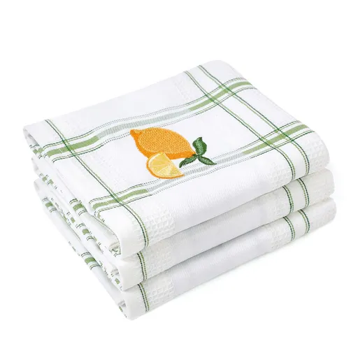 Sada vaflových utěrek CITRÓN bílé 45 x 70 cm 3 ks