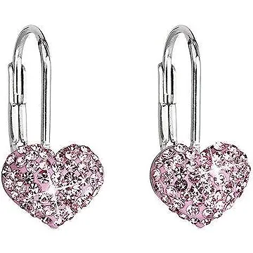EVOLUTION GROUP Stříbrné visací srdce dekorované krystaly Swarovski® 31125.3 (Ag925/1000, 1 g, růžov (8590962314229)
