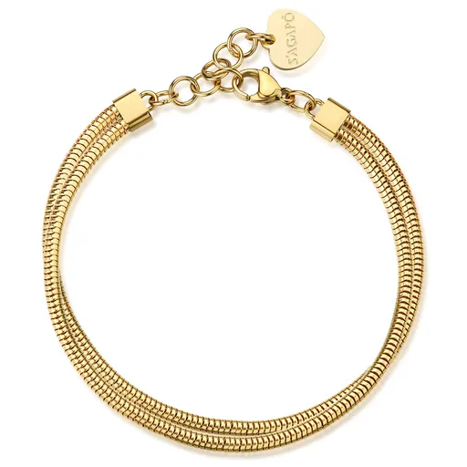 S'Agapõ Dvojitý pozlacený náramek Hádek Chunky SHK119