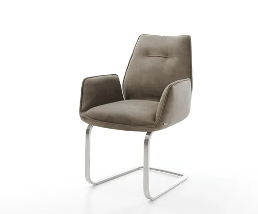 Jídelní židle Zoa-Flex taupe vintage konzolová podnož plochá