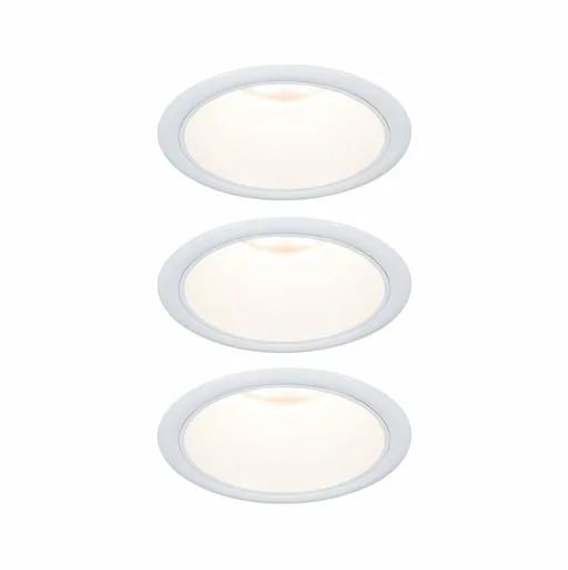 PAULMANN LED vestavné svítidlo 3-krokové-stmívatelné Cole Coin základní sada 3ks sada IP44 kruhové 88mm Coin 3x6W 230V 2700K bílá