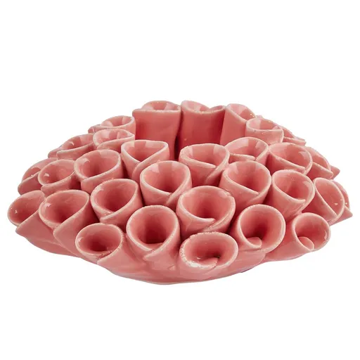 CORAL Svícen na čajovou svíčku - korálová