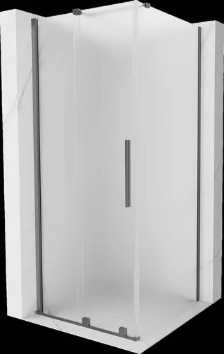 MEXEN/S Velar sprchový kout, posuvné dveře 100 x 100, dekor, grafit metal 871-100-100-31-95