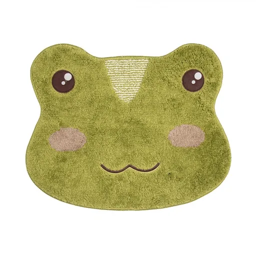 Zelená koupelnová předložka hlava žabky Frog - 60*48*1 cm Clayre & Eef