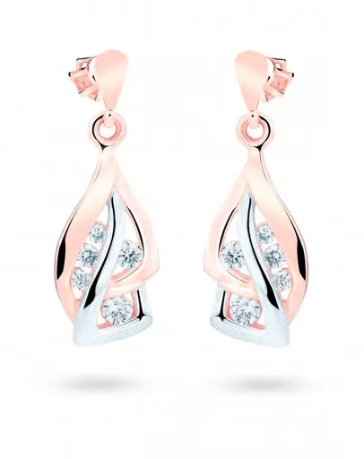 Cutie Jewellery Luxusní náušnice z růžového zlata s třpytivými zirkony Z8045-30-10-X-4