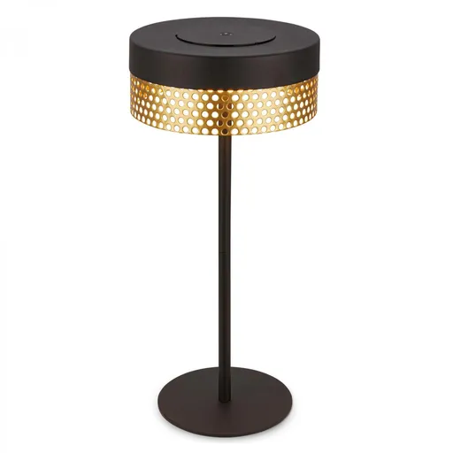 BRILONER Booha stolní lampa - 2,5W, 300lm, bezdrátová, IP44, LED, stmívatelná, teplá bílá, černá/zlatá 7576015