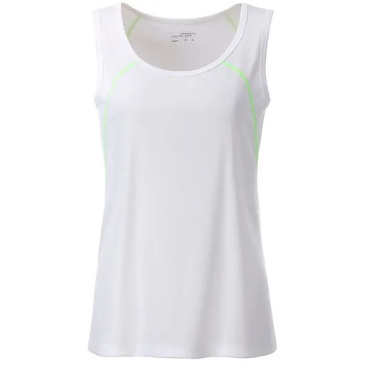 James & Nicholson (Daiber) Dámské funkční tílko JN493 - Bílá / jasně zelená | XL