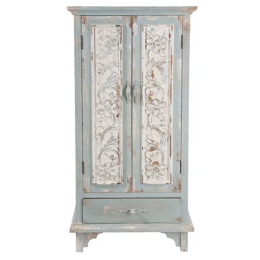 Modrá vintage skříň s patinou Vandi - 67*38*143 cm Clayre & Eef