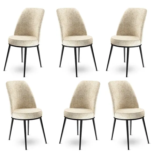 Sada židlí (6 kusů) Dexa - Cream, Black