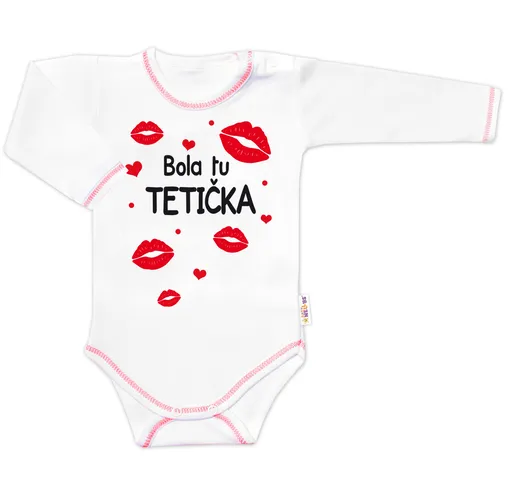 Baby Nellys Body dlouhý rukáv s vtipným textem  Bola tu TETIČKA vel.  80