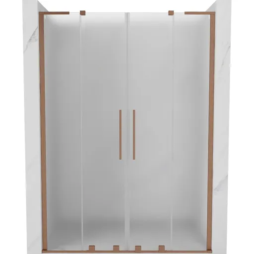 MEXEN/S Velar L Duo posuvné sprchové dveře 150, dekor, měď kartáčovaná 871-150-003-32-65