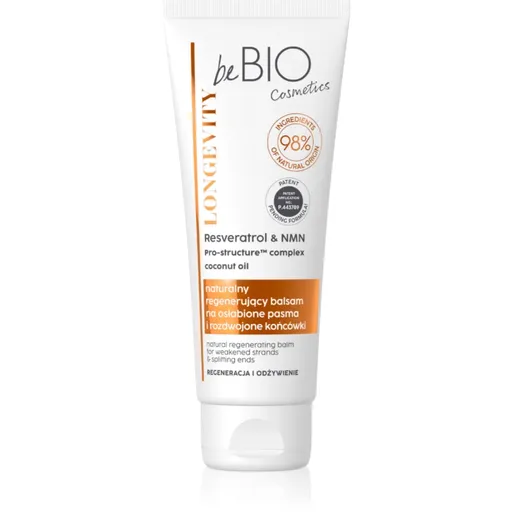 beBIO Longevity bezoplachová vlasová péče na roztřepené konečky vlasů 75 ml