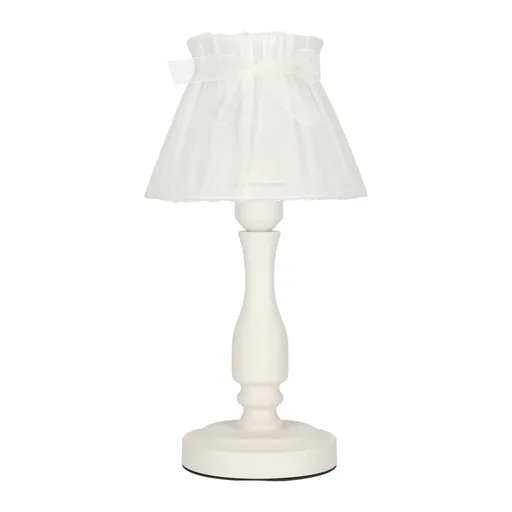 Noční lampička s bílým organzovým stínidlem 40W E27 Zefir