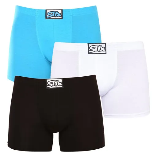 Styx 3PACK pánské boxerky long klasická guma vícebarevné (3F96019) L