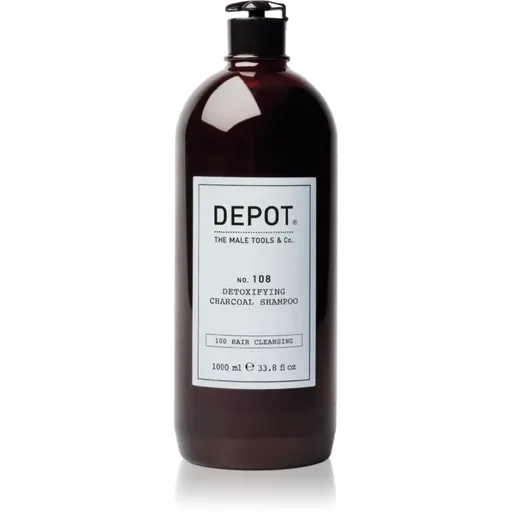 DEPOT 100 HAIR CLEANSING NO. 108 DETOXIFYING CHARCOAL SHAMPOO čisticí detoxikační šampon pro všechny typy vlasů 1000 ml