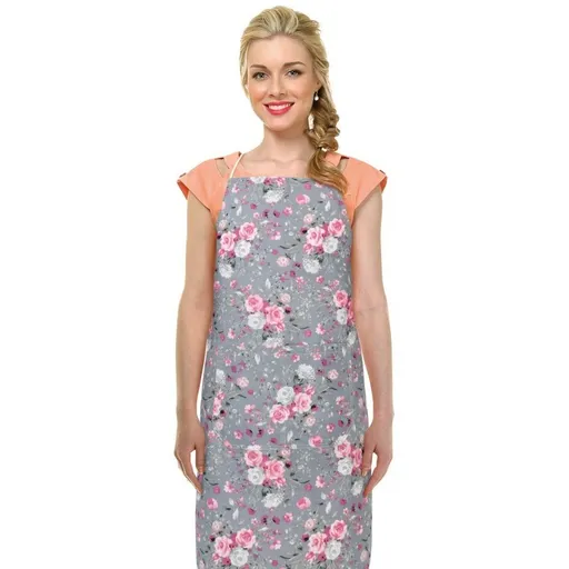 Bellatex Zástěra Adéla Květy růže růžová, 67 x 84 cm