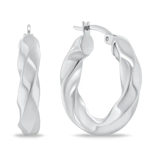 Brilio Silver Stříbrné broušené kruhy EA1148W