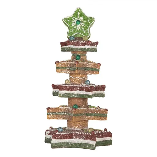 Dekorace svítící stromek z hvězd Gingerbread Tree - 15*15*29 cm / 3*AAA Clayre & Eef