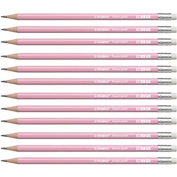 STABILO Swano Pastel HB růžová, šestihranná - balení 12 ks (4006381553612)