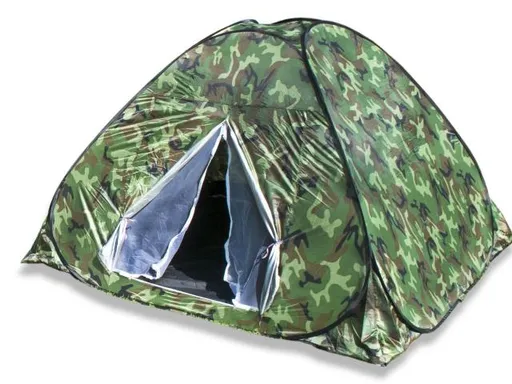 Turistický stan samorozkládací pro 3-4 os. maskáčový