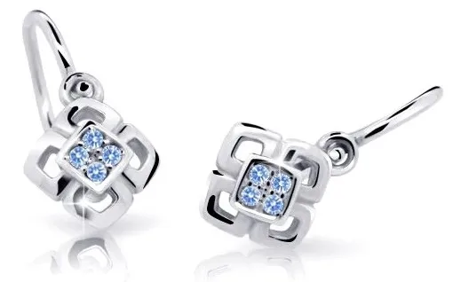 Cutie Jewellery Dětské náušnice z bílého zlata C2240-10-X-2 světle modrá