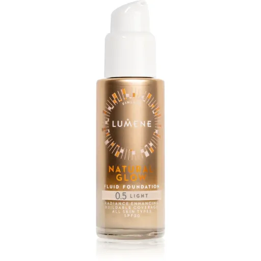 Lumene Natural Glow rozjasňující make-up pro přirozený vzhled SPF 20 odstín 0.5 Light (Cool) 30 ml
