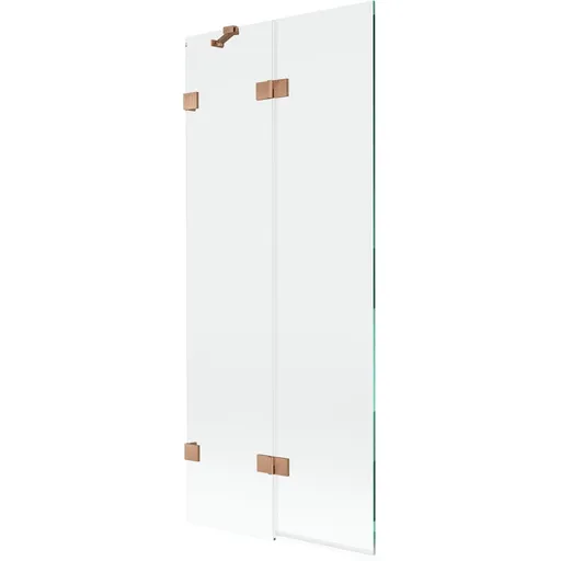 MEXEN/S Lunar vanová zástěna 2-křídlová levá 80 x 150, transparent, měď kartáčovaná 897-080-100-65-00-L