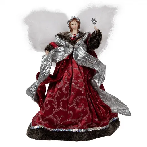 Anděl ve zdobných šatech na špičku stromku Angel Chris - 20*15*28 cm Clayre & Eef