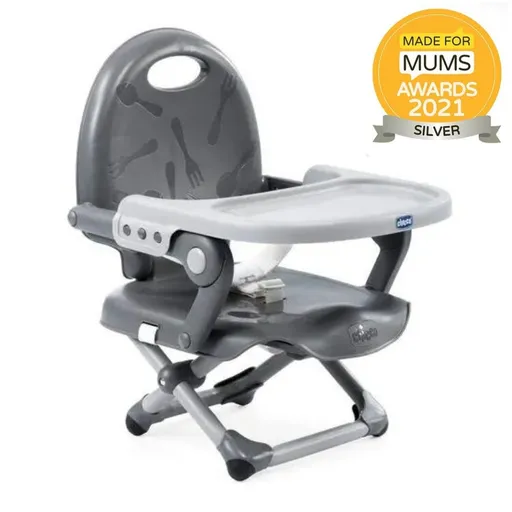 CHICCO Jídelní židlička na židli přenosná Pocket - Dark Grey