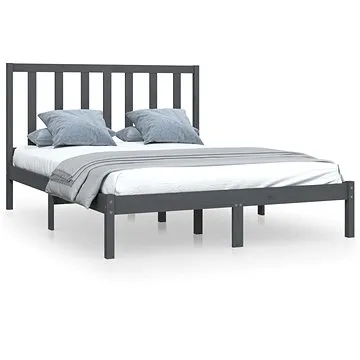 Rám postele šedý masivní borovice 135 × 190 cm Double, 3105137 (3105137)