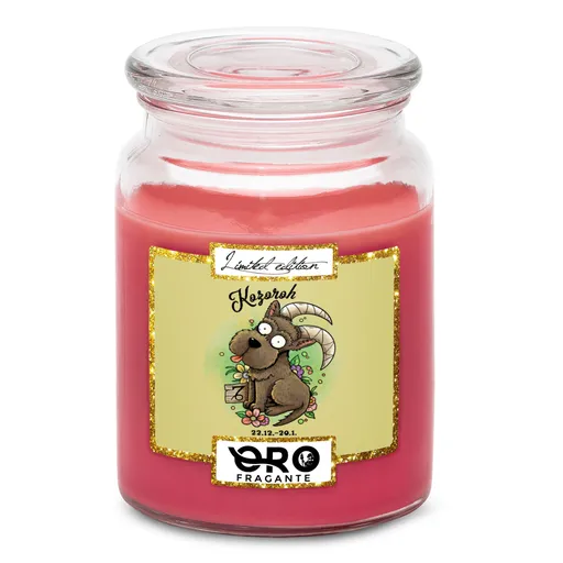 Svíčka Psí znamení – kozoroh (Vůně svíčky: Višně v čokoládě)