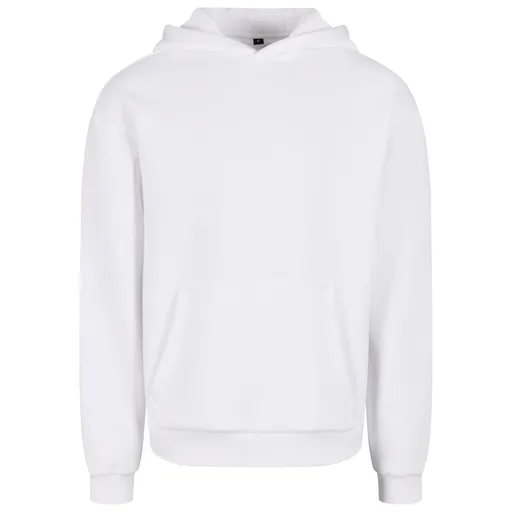 Build Your Brand Hebká pánská mikina přes hlavu Fluffy - Bílá | 3XL