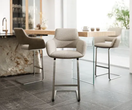 Barová židle Yago-Flex konzolová podnož plochá nerezová ocel