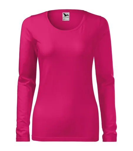 MALFINI Dámské tričko s dlouhým rukávem Slim - Malinová | XS