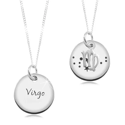 Stříbrný 925 náhrdelník, řetízek a kruhový přívěsek - PANNA