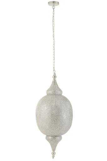 Bílé kovové závěsné světlo/lustr Oriental drop- Ø 41*164 cm J-Line by Jolipa