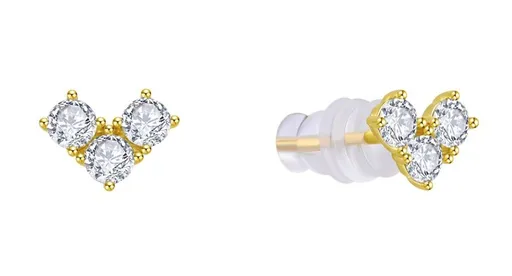 MOISS Elegantní pozlacené náušnice s kubickými zirkony E0004873