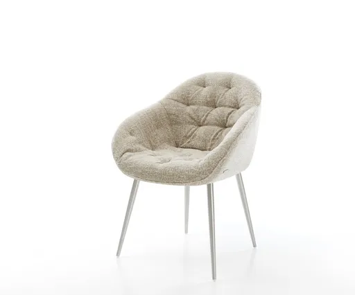 Jídelní židle Gaio-Flex tkanina Měkký béžová 4 nohy zúžené